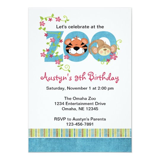 zoo birthday party invitations zazzle com