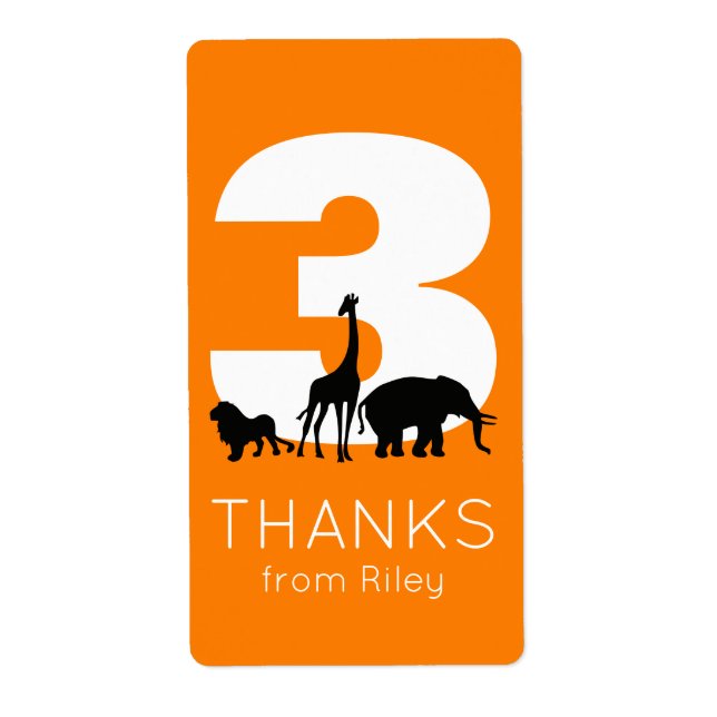 Zoo birthday party thank you stickers (Front)