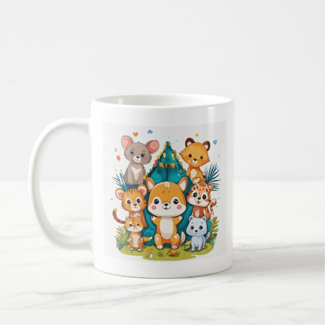 "Zoo Brew: Playful Kids Animal Mugs Set" (Left)
