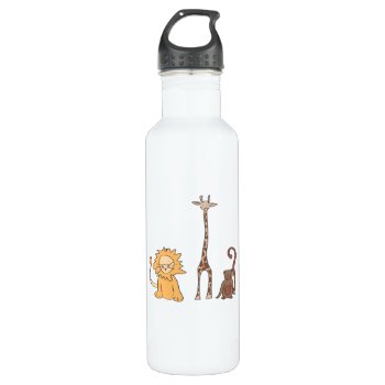 Zoo Buddies Stainless Steel Water Bottle by SarahLoCascioDesigns at Zazzle