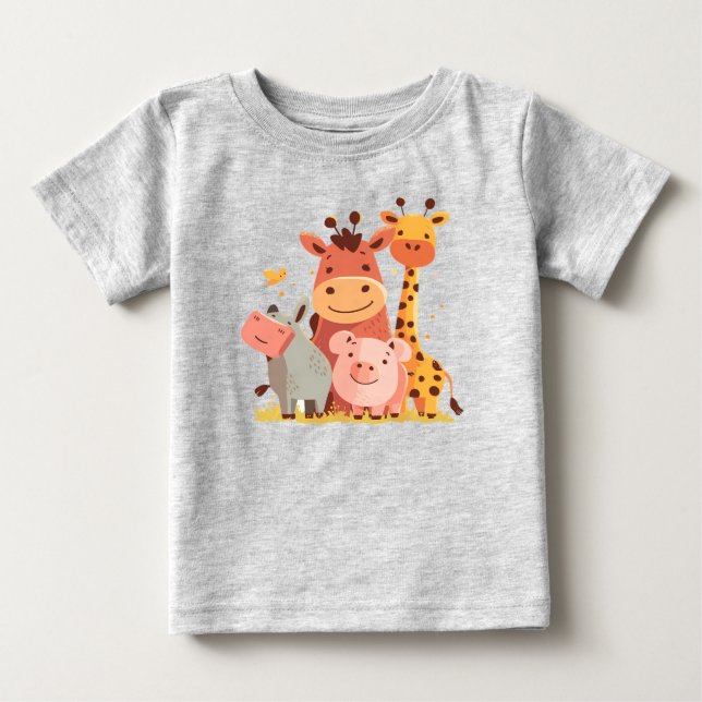 Zoo Crew Cuddles – Adorable Animal Parade Baby Baby T-Shirt (Front)