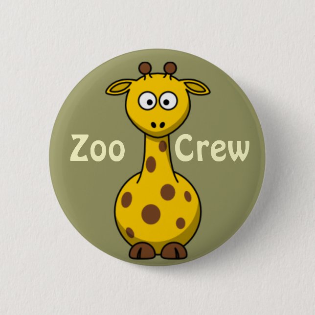 Zoo Crew Giraffe Pinback Button (Front)