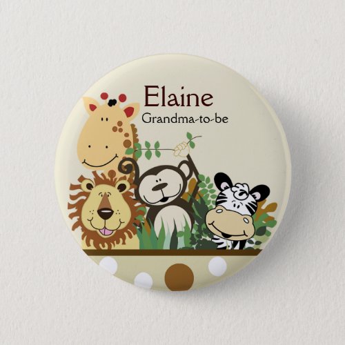 ZOO CREW JUNGLE NAME TAG Personalized Button