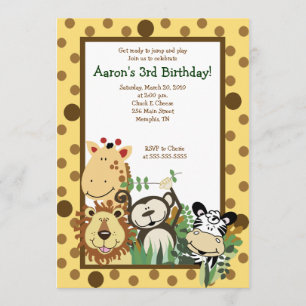ZOO CREW Jungle Safari BIRTHDAY INVITE 5x7
