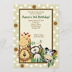 ZOO CREW Jungle Safari BIRTHDAY INVITE 5x7