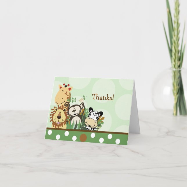 ZOO CREW Jungle Safari Folded thank you note Card (Front)