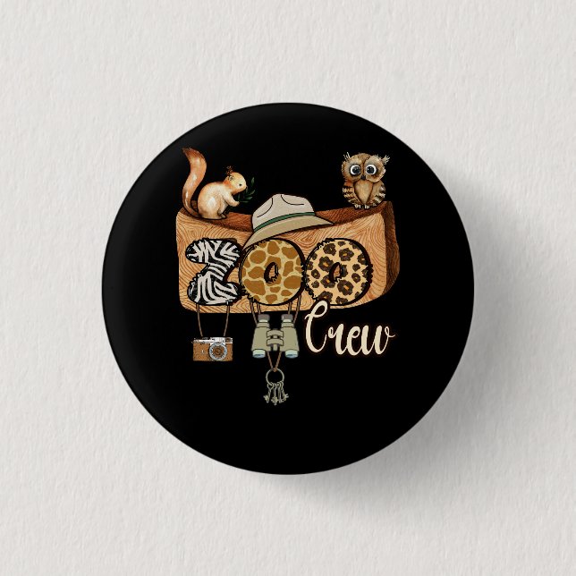 Zoo Crew Leonard Safari Animal Wildlife Kingdom Zo Button (Front)