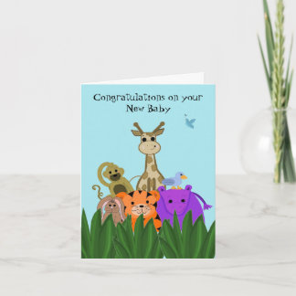 Zoo Critters New Baby Congratulations Card