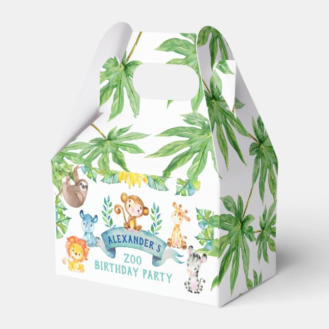 Zoo favor box, Jungle Safari party Boxes (Back Side)
