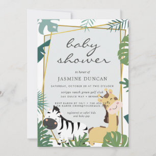 Zoo Forest Neutral Baby Shower Invitation
