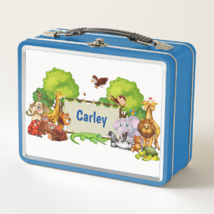 Cartoon Zoo Lunch Chest Metal newest Lunchbox