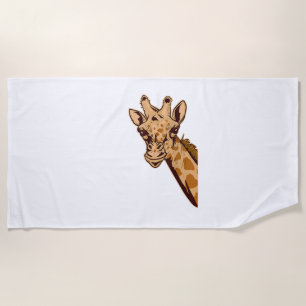 Zoo Giraffe Animal - African Savanna Zookeeper Saf Beach Towel