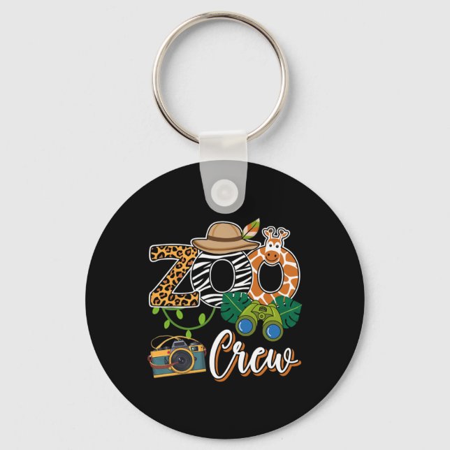 Zoo Giraffe Crew Safari Animal Zoo Keeper Kids Fie Keychain (Front)
