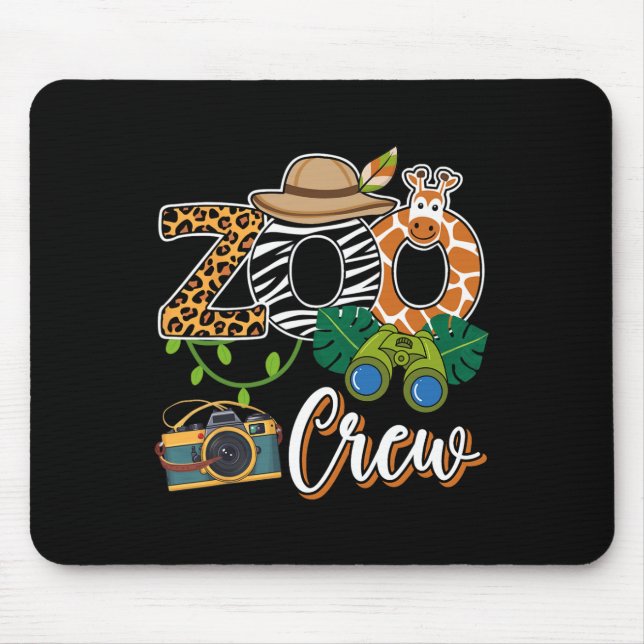 Zoo Giraffe Crew Safari Animal Zoo Keeper Kids Fie Mouse Pad (Front)