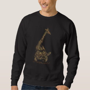 Zoo Keeper Animal Turtle Riding Giraffe Sweatshirt