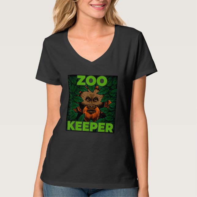 Zoo Keeper Funny Jungle Monkey Animal Lover Men Wo T-Shirt (Front)