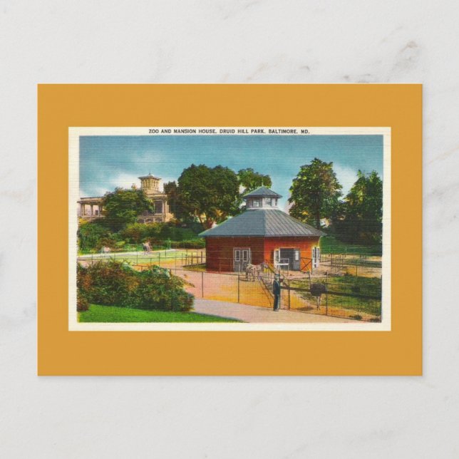 Zoo, Mansion House, Baltimore Maryland Postcard (Front)