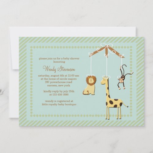 Zoo Mobile Baby Shower Invitation