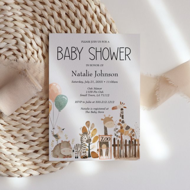 Zoo Nursery Animals Baby Shower Invitation (Creator Uploaded)