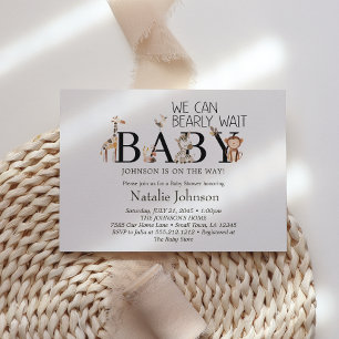 Zoo Nursery Animals Baby Shower Invitation