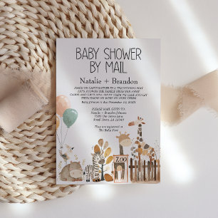 Zoo Nursery Animals By Mail Baby Shower Invitation
