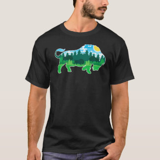 Zoo Outdoor Animal Camping People Buffalo Bison T-Shirt
