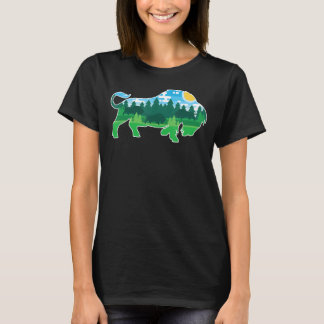 Zoo Outdoor Animal Camping People Buffalo Bison T-Shirt