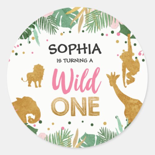 Zoo Party Favor Tags Safari Jungle Wild One Girl