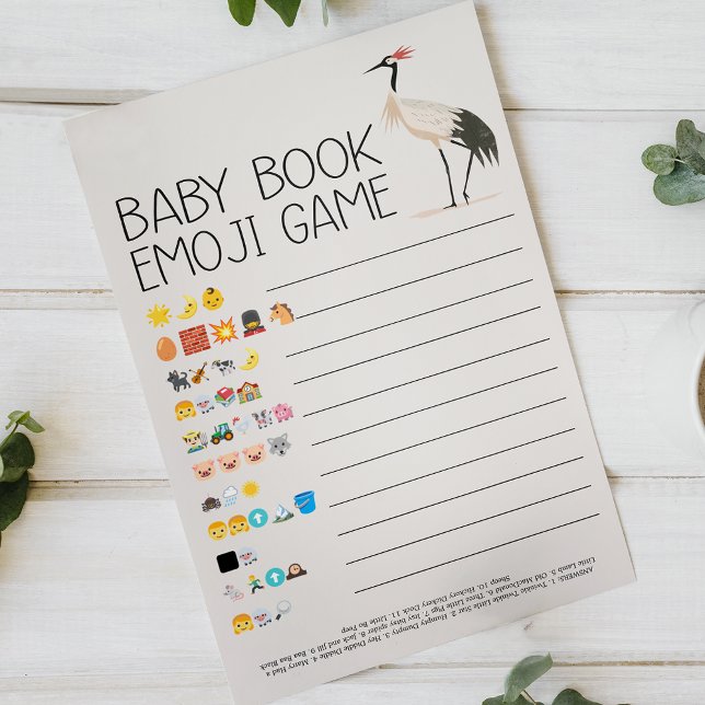 Zoo Safari Animals Baby Shower Book Emoji Game Flyer (Creator Uploaded)
