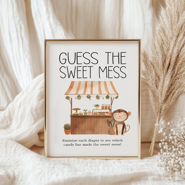 Zoo Safari Animals Baby Shower Guess Sweet Mess Poster (Creator Uploaded)