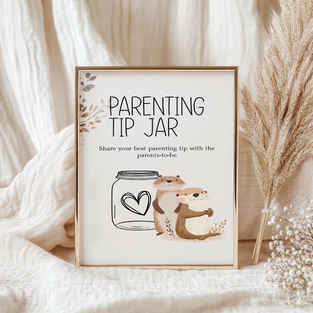 Zoo Safari Animals Baby Shower Parenting Tip Jar Poster (Creator Uploaded)
