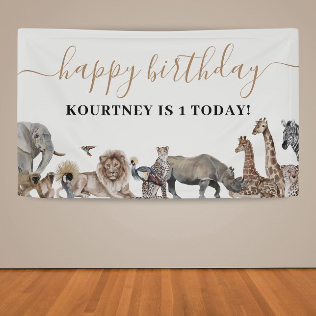 Zoo Safari Animals Kids Birthday Party Banner (Creator Uploaded)