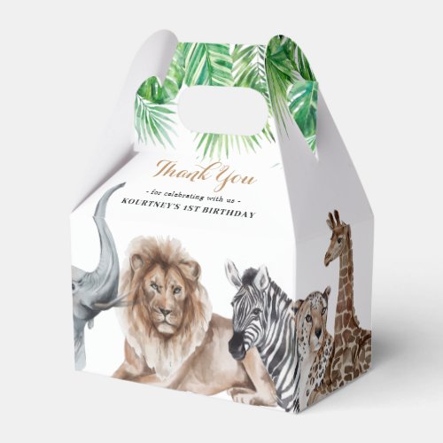 Zoo Safari Animals Thank You Favor Boxes