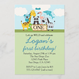 Zoo Safari Birthday Party Invitation