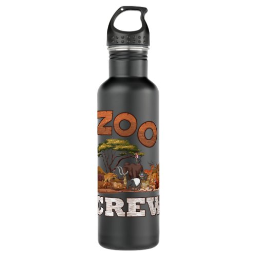  Zoo Safari Crew Squad Animal Team Zoologist Keepe Stainless Steel Water Bottle