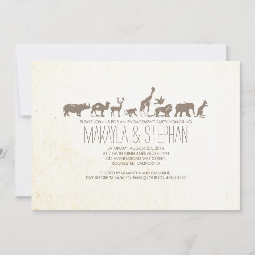 Zoo Safari Engagement Party Invitation