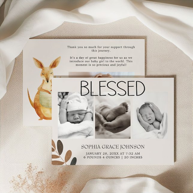 Zoo Safari Nursery Animals Baby Announcement (Creator Uploaded)