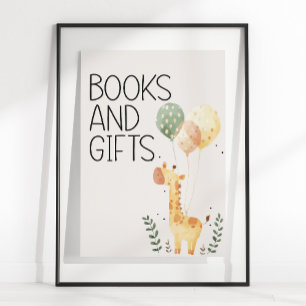 Zoo Safari Nursery Animals Baby Shower Books Gifts Poster