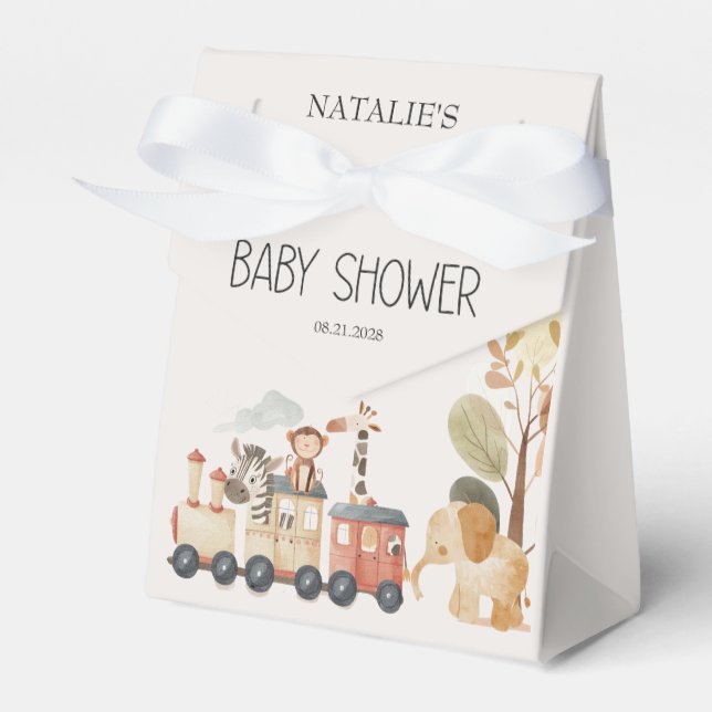 Zoo Safari Nursery Animals Baby Shower Favor Boxes (Front Side)