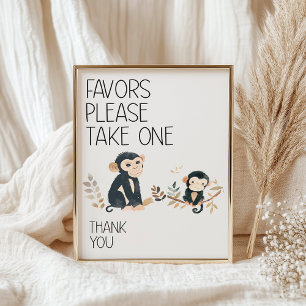 Zoo Safari Nursery Animals Baby Shower Favors Poster