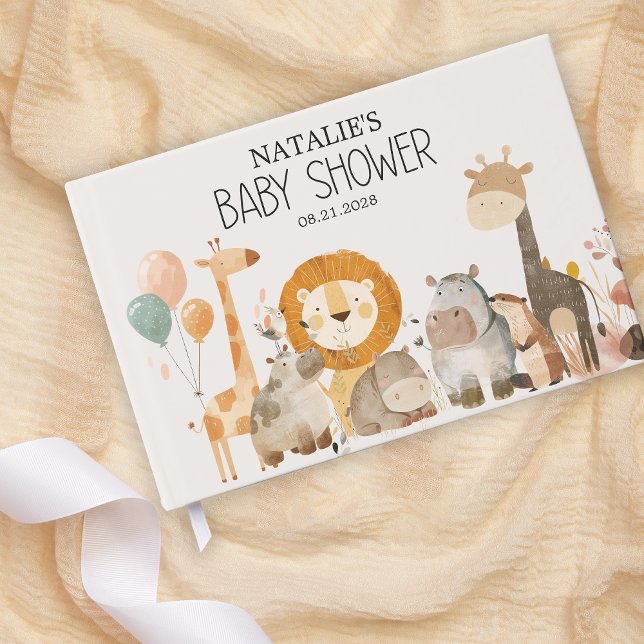 Zoo Safari Nursery Animals Baby Shower Foil Guest Book (Creator Uploaded)