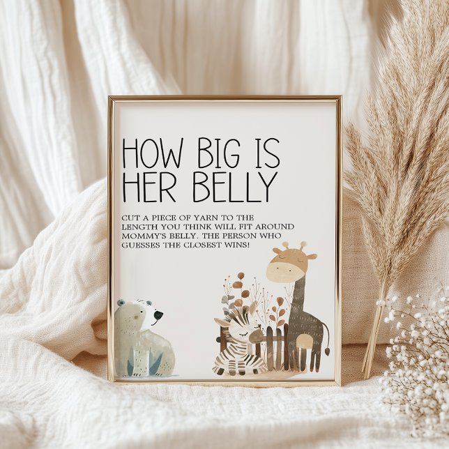 Zoo Safari Nursery Animals Baby Shower Game Poster (Creator Uploaded)