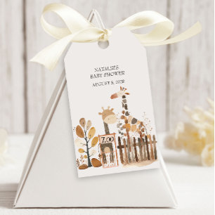 Zoo Safari Nursery Animals Baby Shower Gift Tags