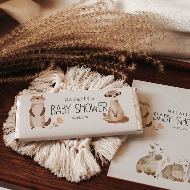 Zoo Safari Nursery Animals Baby Shower Hershey Bar Favors (Creator Uploaded)