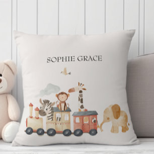 Zoo Safari Nursery Animals Baby Throw Pillow