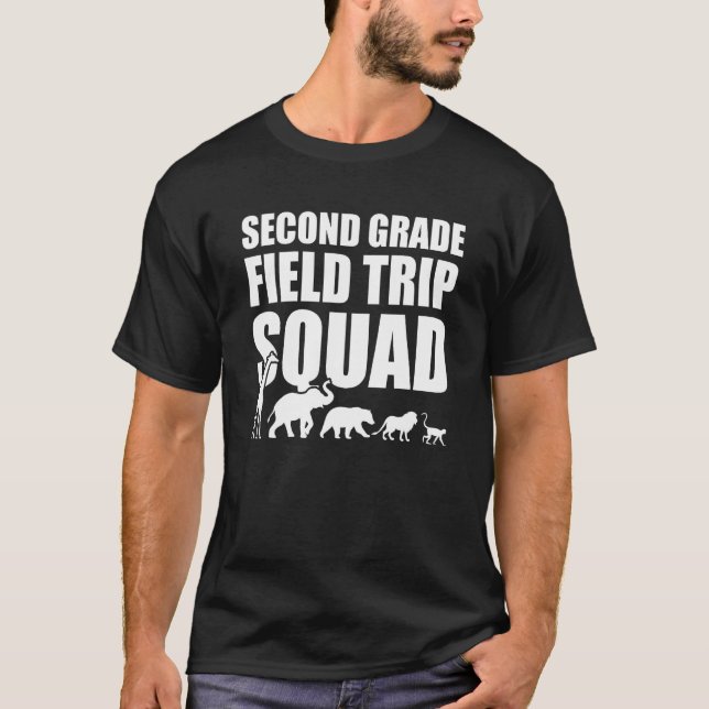 Zoo Second Grade Field Trip Squad Kids Boys Girls T-Shirt (Front)