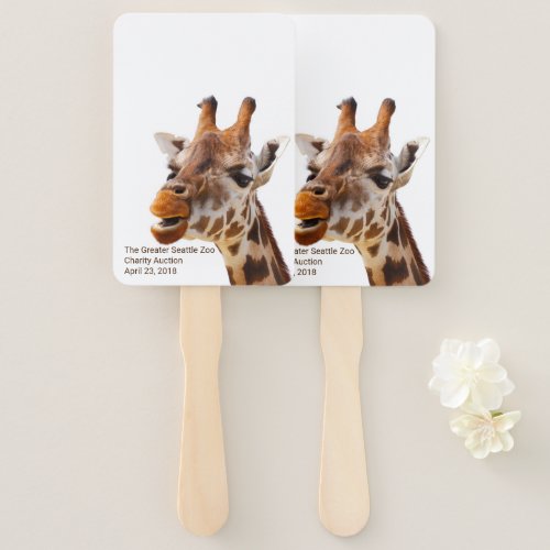 Zoo Themed Auction Paddle Hand Fan