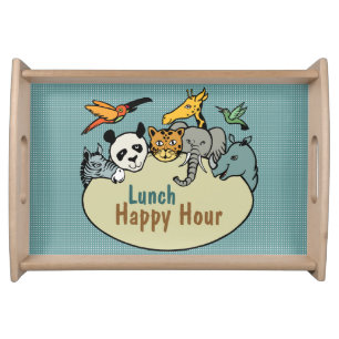zoo-themed lunch happy hour serving tray