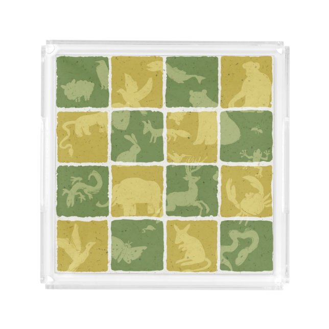 zoo themed pattern acrylic tray (Front)