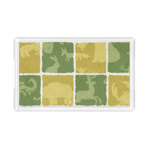 zoo themed pattern acrylic tray